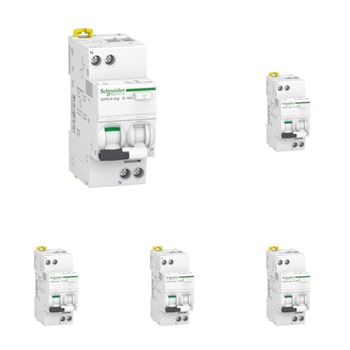 Schneider Electric Fehlerstrom-Schutzschalter iDPN N Vigi 1P+N, 16A, B-Char., 30mA, Typ A, 6kA, A9D56616 (Packung mit 5) von Schneider Electric