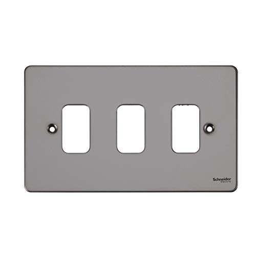 Schneider Electric GUG03GMS Ultimate flache Platte, Blende für 3 Schalter, mit Einbaurahmen, poliertes Chrom, 5 Stück Schneider Electric GUG03GMS Ultimate flache Platte, Blende für 3 Schalter, mit Einbaurahmen, poliertes Chrom, 5 Stück von Schneider Electric