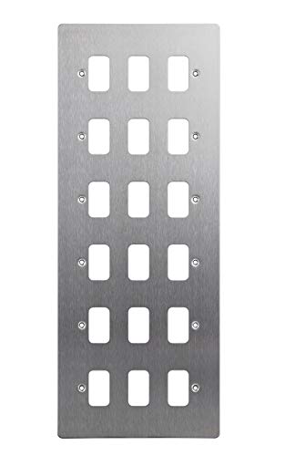 Schneider Electric GUG18GSS Ultimate flache Platte, Blende für 18 Schalter, mit Einbaurahmen, Rostfreier Stahl Schneider Electric GUG18GSS Ultimate flache Platte, Blende für 18 Schalter, mit Einbaurahmen, Rostfreier Stahl von Schneider Electric