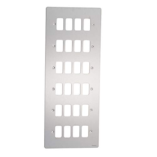 Schneider Electric GUG24GSS Ultimate flache Platte, Blende für 24 Schalter, mit Einbaurahmen, Rostfreier Stahl Schneider Electric GUG24GSS Ultimate flache Platte, Blende für 24 Schalter, mit Einbaurahmen, Rostfreier Stahl von Schneider Electric