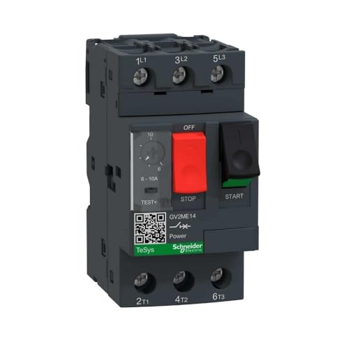 Schneider Electric GV2ME14 Motorschutzschalter, 3p, 6-10A, Tasterbetätigung, Schraubanschluss von Schneider Electric