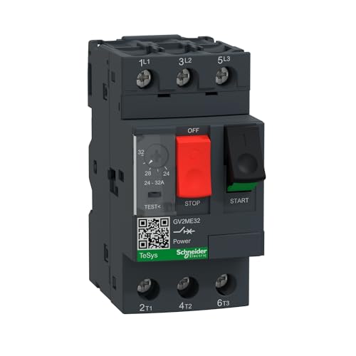 Schneider Electric GV2ME32 Motorschutzschalter, 3p, 24-32A, Tasterbetätigung, Schraubanschluss von Schneider Electric