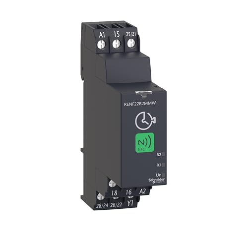 Schneider Electric - Harmony, Multifunktions-Zeitrelais, NFC-Einstellung, 0,1 s-999 h, 24-240VAC/DC, 2 W, RENF22R2MMW von Schneider Electric