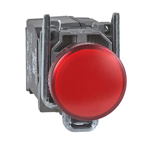 Schneider Electric Harmony XB4 – Pilot-Kontrollleuchte, Metall, einfarbige Linse, integrierte LED, industrielle Steuerung, 230-240 V AC, XB4BVM4, rot von Schneider Electric