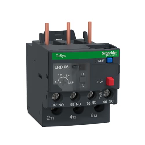 Schneider Electric LRD06 Motorschutzrelais, 1-1,6A, 1S+1Ö, Klasse 10A, Überlastrelais von Schneider Electric