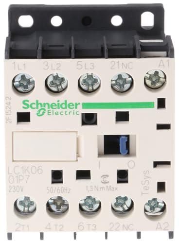 Schneider Electric - Leistungsschütz LC1K 3p,+1Ö, 2.2 kW, 6 A, 400 V AC3, Spule 230 V AC, LC1K0601P7 von Schneider Electric