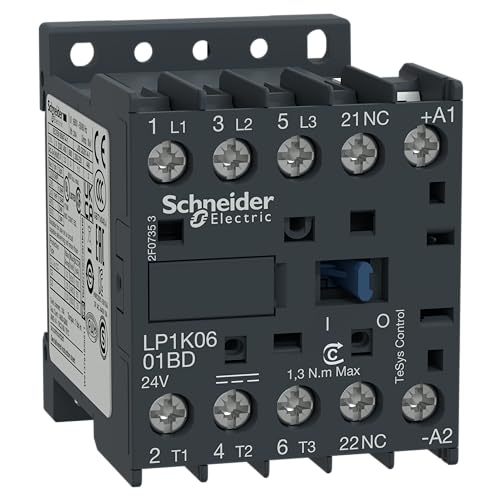 Schneider Electric - Leistungsschütz LP1K 3p, 400 V AC3, Spule 24 V DC, +1Ö, 4 kW, 9 A, LP1K0901BD von Schneider Electric