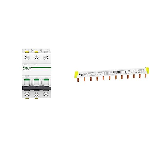 Schneider Electric Leitungsschutzchalter ACTI9 IC60N 3P 16A B, A9F03316 & A9XPH112 Phasenschiene Steg, ablängbar, 1P, 12 TE, 100A von Schneider Electric