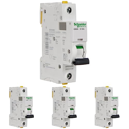 Schneider Electric Leitungsschutzsschalter ACTI9 IC60N 1P 16A C, A9F04116 (Packung mit 4) von Schneider Electric