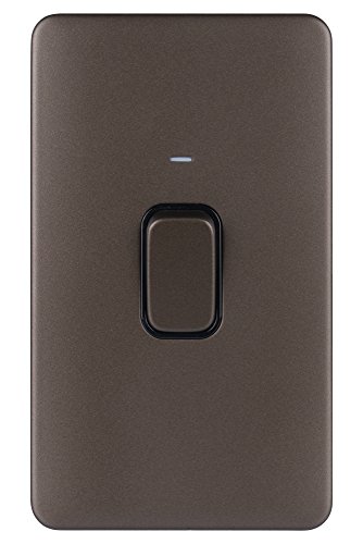 Schneider Electric Lisse Screwless Deco GGBL4021BMB Doppelter 1-Wege-Lichtschalter, mit Neonanzeige, doppelpolig, 50 A, Mokkabronze mit schwarzem Einsatz Schneider Electric Lisse Screwless Deco GGBL4021BMB Doppelter 1-Wege-Lichtschalter, mit Neonanzeige, doppelpolig, 50 A, Mokkabronze mit schwarzem Einsatz von Schneider Electric