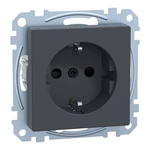 Schneider Electric Merten MEG2300-0414 Schuko-Steckdose, Steckklemmen, System M, Erhöhter Berührungsschutz, Anthrazit Schneider Electric Merten MEG2300-0414 Schuko-Steckdose, Steckklemmen, System M, Erhöhter Berührungsschutz, Anthrazit von Schneider Electric