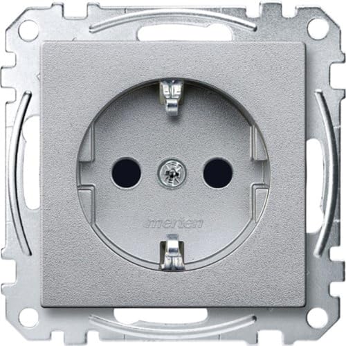 Schneider Electric Merten MEG2400-0460, SCHUKO-Steckdose, erhöhter Berührungsschutz, Schraub-Liftklemmen, aluminium, System M von Merten
