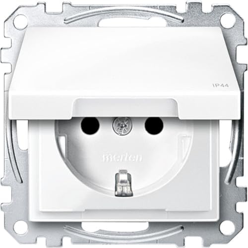 Schneider Electric Merten MEG2414-0319 SCHUKO-Steckdose mit Klappdeckel, IP44, Berührungsschutz,Schutzkontaktsteckose, Schraub- Liftklemmen, polarweiß glänzend, M-SMART Schneider Electric Merten MEG2414-0319 SCHUKO-Steckdose mit Klappdeckel, IP44, Berührungsschutz,Schutzkontaktsteckose, Schraub- Liftklemmen, polarweiß glänzend, M-SMART von Merten