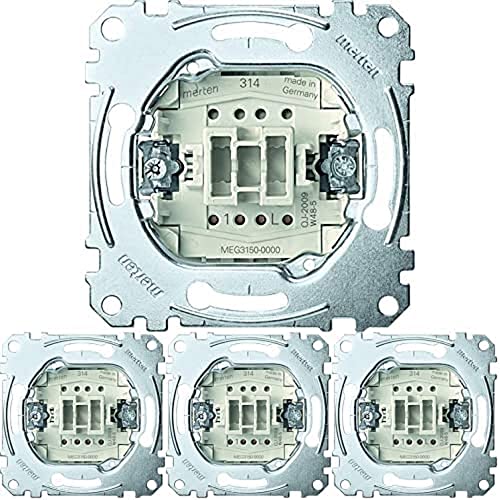 Schneider Electric Merten MEG3150-0000 - Unterputz Taster - Schließer & Schalter - Taster-Einsatz 1-polig -10 A - AC 250 V, 4er Pack von Schneider Electric