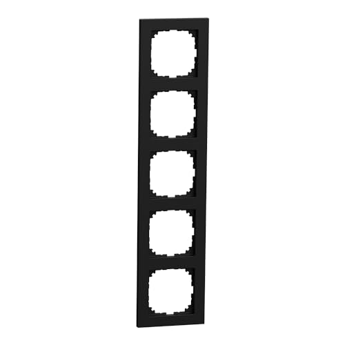 Schneider Electric Merten MEG4050-3603 M-Pure- 5-Rahmen für Steckdose und Schalter,Aus Recyceltem Ocean Plastic Material, Schwarz Matt von Schneider Electric
