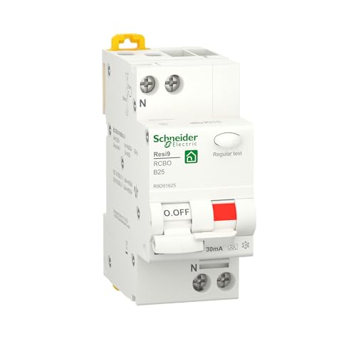 Schneider Electric R9D01625 FI/LS-Schalter Resi9 1P+N, 25A, B-Char., 30mA, Typ A, 6kA von Schneider Electric