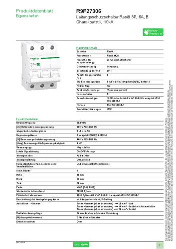 Schneider Electric R9F27306 Leitungsschutzschalter von Schneider Electric