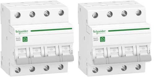 Schneider Electric R9S64463 LASTTRENNSCHALTER RESI9 3P+N 63A, 415V AC, Weiss (Packung mit 2) von Schneider Electric