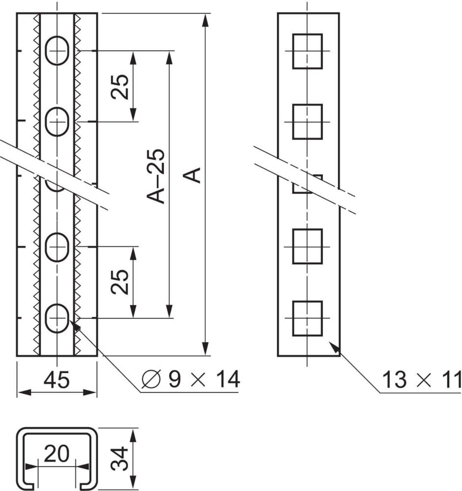 Schneider Electric Rahmenprofil NSYTVR20 (VE2) von Schneider Electric