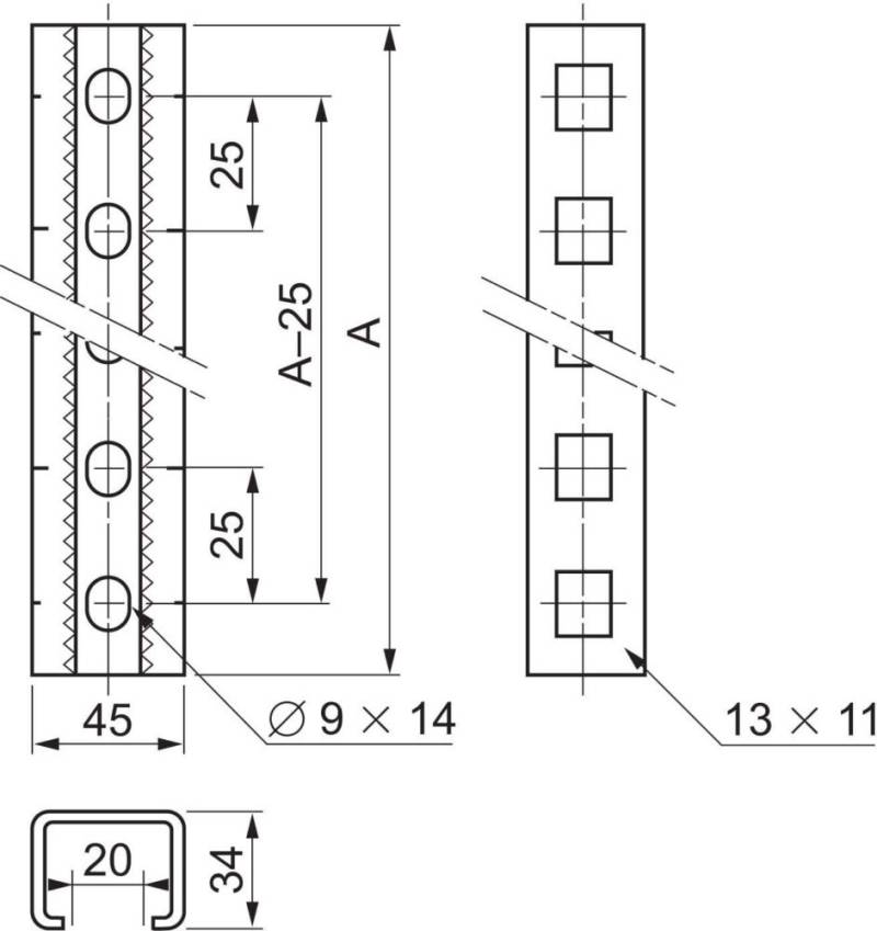 Schneider Electric Rahmenprofil NSYTVR20 (VE2) von Schneider Electric