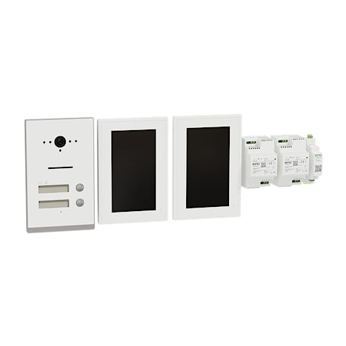 Schneider Electric Ritto Video-Gegensprechanlage, TwinBus IP Set mit App, 7 Zoll HD Monitor, 2-Draht-Technik, 2-Familienhaus, Unterputz, weiss, Artikelnummer RGE2094270 Schneider Electric Ritto Video-Gegensprechanlage, TwinBus IP Set mit App, 7 Zoll HD Monitor, 2-Draht-Technik, 2-Familienhaus, Unterputz, weiss, Artikelnummer RGE2094270 von Schneider Electric