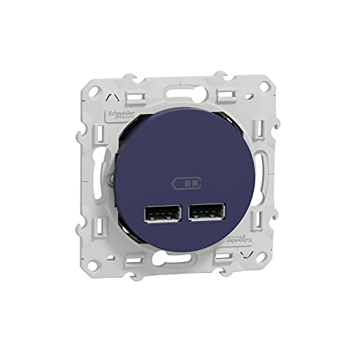 Schneider Electric S550407 Odace Dual USB-Ladegerät 2.1 A – Cobalt von Schneider Electric