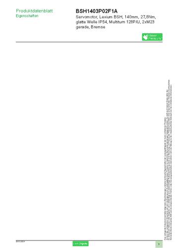 Schneider Electric Servomotor BSH1403P02F1A Schneider Electric Servomotor BSH1403P02F1A von Schneider Electric