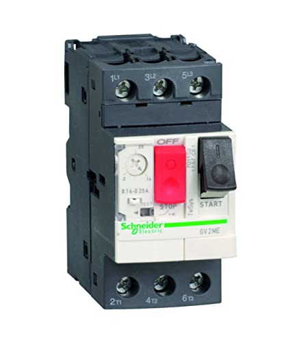 Schneider Electric TeSys GV2 GV2ME04 Motorschutzschalter, 3-polig, 0,4–0,63 A, thermisch magnetisch, Knebelsteuerung, Schraubklemmklemmen von Schneider