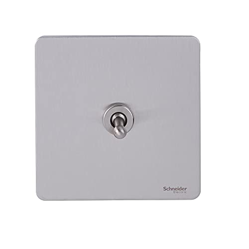 Schneider Electric Ultimate schraubenlose flache Platte GU1414TSS 1-Gang Zwischenschalter 16AX Edelstahl (1 Stück) von Schneider Electric