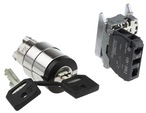 Schneider Electric XB4BG21 Schlüsselschalter, Harmony XB4, Metall, 22mm, schwarz, 2 Stellungen, rastend, Ronis 455, 1S Schneider Electric XB4BG21 Schlüsselschalter, Harmony XB4, Metall, 22mm, schwarz, 2 Stellungen, rastend, Ronis 455, 1S von Schneider Electric