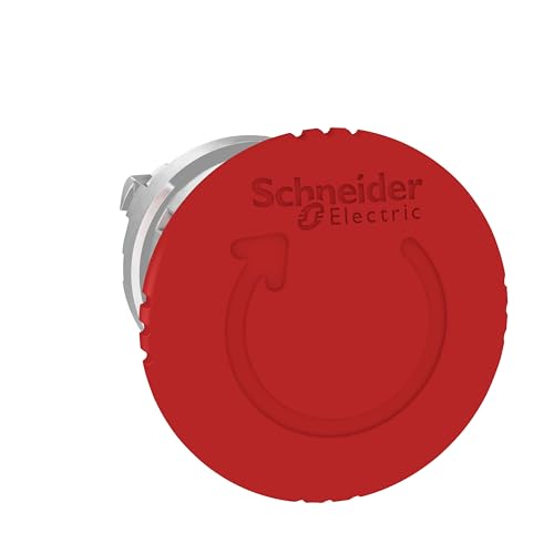 Schneider Electric ZB4BS844 - Not-Aus/Not-Halt-Schalter, Frontelement, Harmony XB4, Metall, 22mm, rot, Pilz 40mm, Drehentriegelung von Schneider Electric