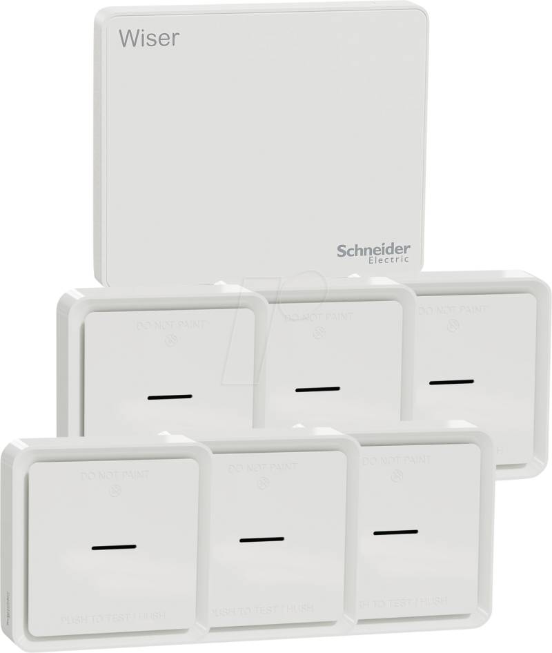 WISER SICHER2 - Wiser Smart Home Starter Set Sicherheit, 6 Rauchmelder von Schneider Electric