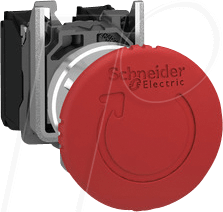 XB4BS8445 - Pilzdrucktaster, Not-Aus, 1 Schließer/1 Öffner für Ø 22 mm von Schneider Electric