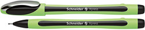 Fineliner Express 0,8mm schwarz gummierter Schaft, Schaftfarbe(Liefermenge=2) von Schneider Schreibgeräte