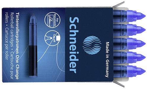 Schneider Schreibgeräte Nachfüllpatrone Tintenroller One Change 0.6mm Blau 185403 5St. von Schneider Schreibgeräte