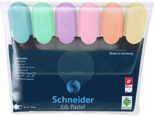 Schneider Schreibgeräte Textmarker Textmarker Job pastell Etui 6 Stück 50-115097 1St. von Schneider Schreibgeräte