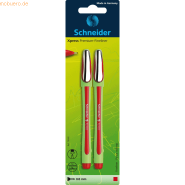 5 x Schneider Fineliner Xpress 0,8 rot Blisterkarte VE=2 stück von Schneider