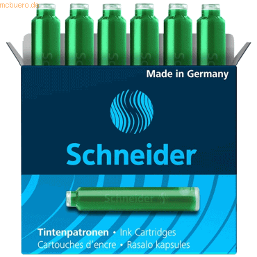 5 x Schneider Tintenpatrone VE=6 Stück grün von Schneider