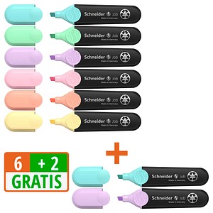 6 + 2 GRATIS: Schneider Job Textmarker farbsortiert, 6 St. + GRATIS 2 St. 6 + 2 GRATIS: Schneider Job Textmarker farbsortiert, 6 St. + GRATIS 2 St. von Schneider