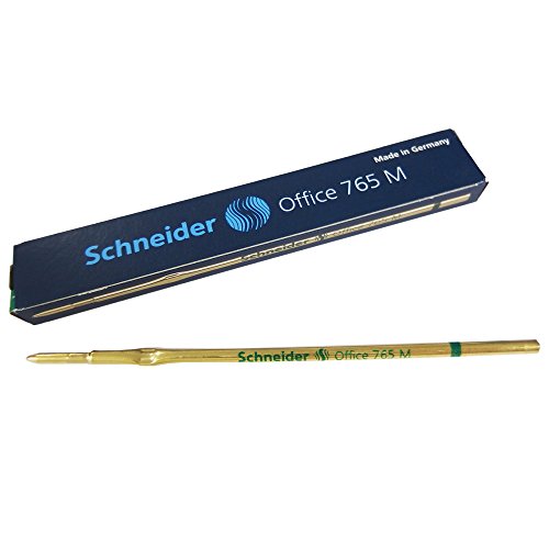 SCHNEIDER® Kugelschreibermine Office 765, Standard, Metall, M, Schreibfarbe: grün (10 Stück), Sie erhalten 1 Packung á 10 Stück von Schneider