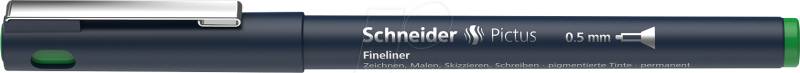 SCHNEIDER 197504 - Fineliner, 0,5 mm, grün von Schneider