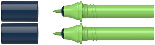 Schneider 040 Paint-It Twinmarker Patronen (Round Tip - Rund, farbintensive Tinte auf Wasserbasis, für die Anwendung auf Papier, > 95% recycelter Kunststoff) 2 Stück, green 052 von Schneider