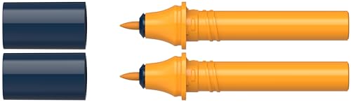 Schneider 040 Paint-It Twinmarker Patronen (Round Tip - Rund, farbintensive Tinte auf Wasserbasis, für die Anwendung auf Papier, > 95% recycelter Kunststoff) 2 Stück, orange 109 von Schneider