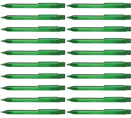 Schneider 130404 Fave Kugelschreiber (Druckmechanik, M) 20er Packung grün transparent von Schneider