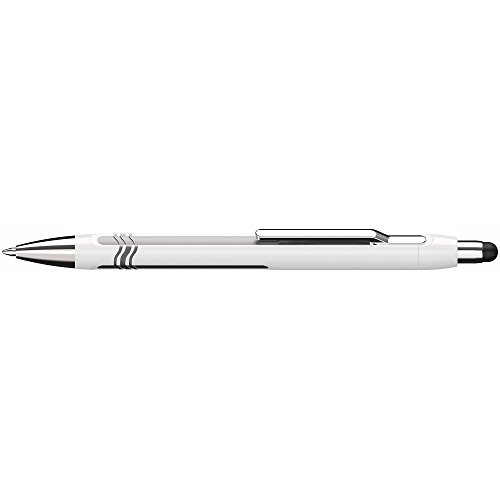 Schneider 138701 Epsilon Touch Druckkugelschreiber (Strichstärke XB, dokumentenechte Mine- Schreibfarbe: blau, inkl. Touchpen, Made in Germany) Schaftfarbe: weiß-silber von Schneider