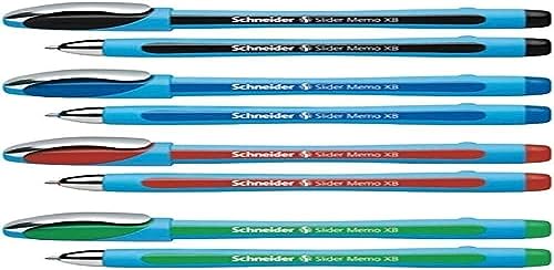 Schneider 150201 Slider Memo XB Kugelschreiber (mit Kappe, Strichstärke: XB) schwarz, 1 Stück von Schneider