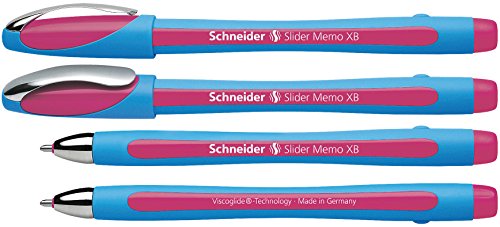 Schneider 150209 Slider Memo XB Kugelschreiber (mit Kappe, Strichstärke: XB) rosa von Schneider