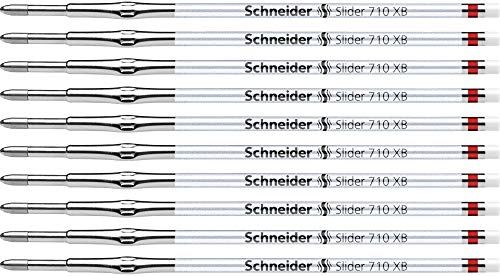 Schneider 171002 Slider 710 Kugelschreibermine (ViscoGlide-Technologie, Strichbreite XB) 10 Stück rot von Schneider