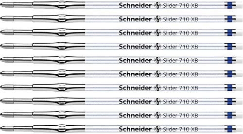 Schneider 171003 Slider 710 Kugelschreibermine (ViscoGlide-Technologie, Strichbreite XB) 10 Stück blau von Schneider
