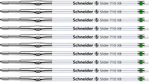 Schneider 171004 Slider 710 Kugelschreibermine (ViscoGlide-Technologie, Strichbreite XB) 10 Stück grün von Schneider
